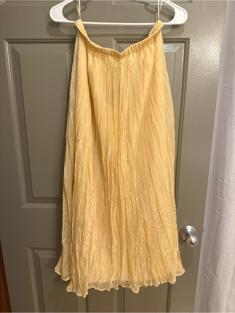 NWT - Light Yellow Women's Pleated Midi Skirt